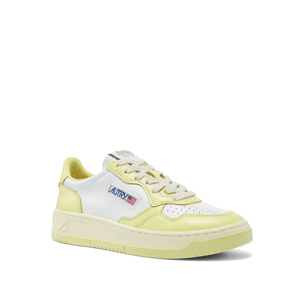 White Leather Low Top Sneakers
