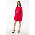 Fuchsia Wool Casual Dress