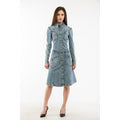 Blue Cotton Casual Dress
