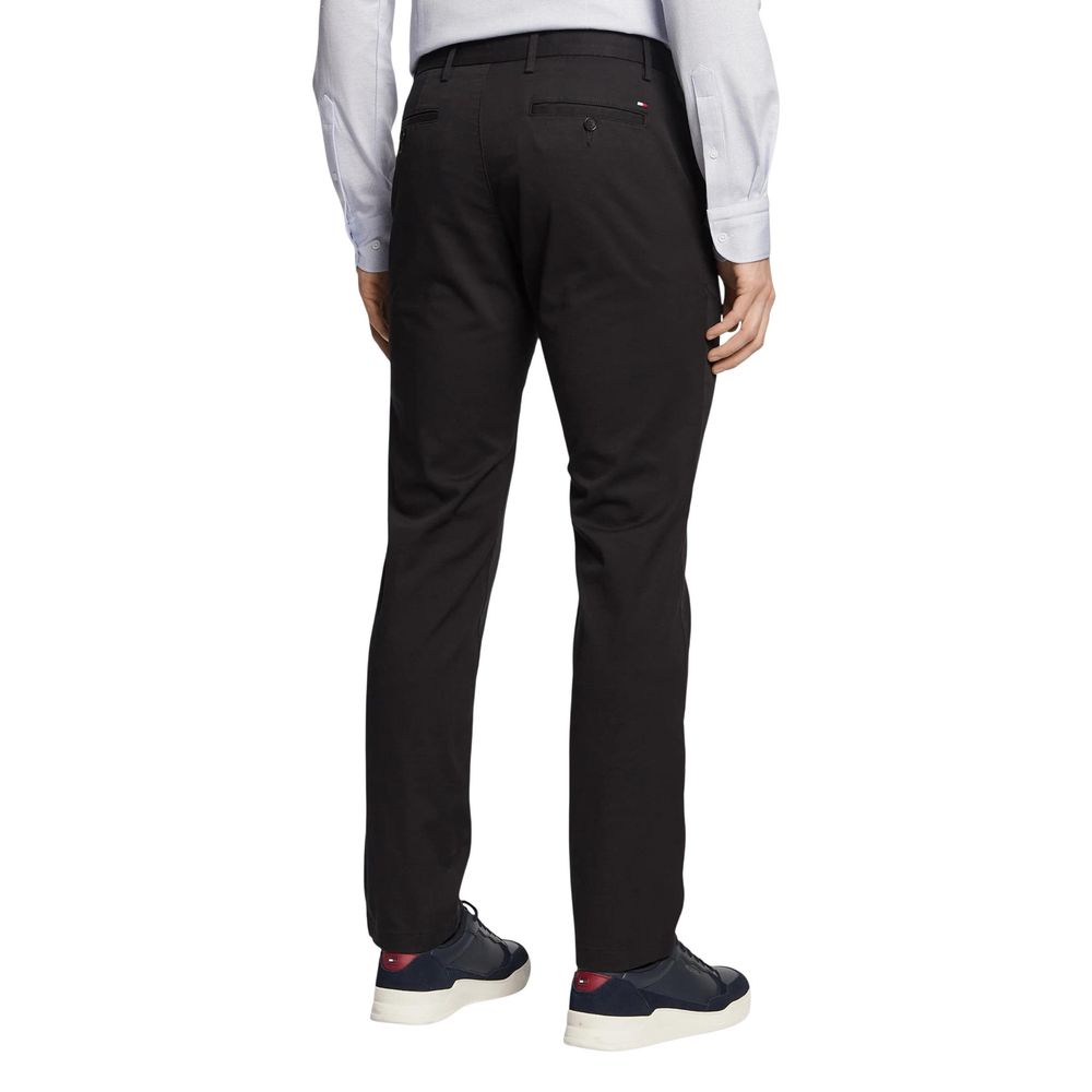 Black Recycled Cotton Casual Pants