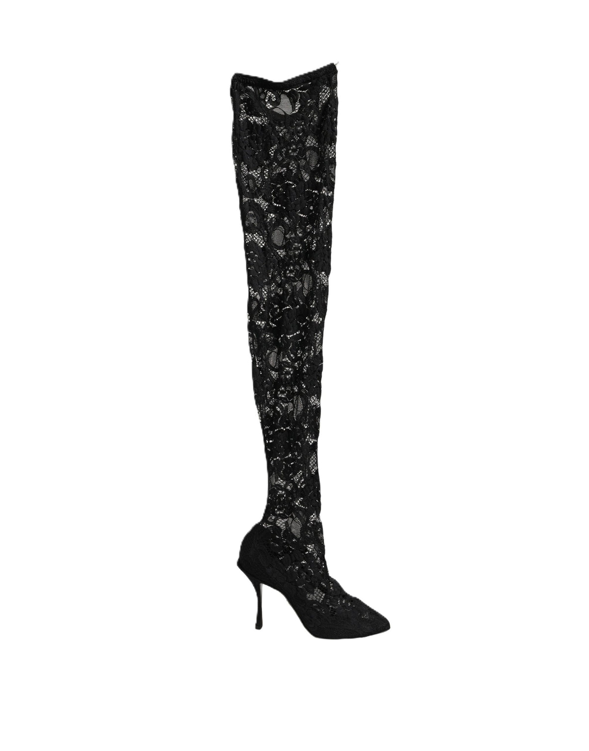 Black Taormina Lace Socks Boots Pumps Shoes