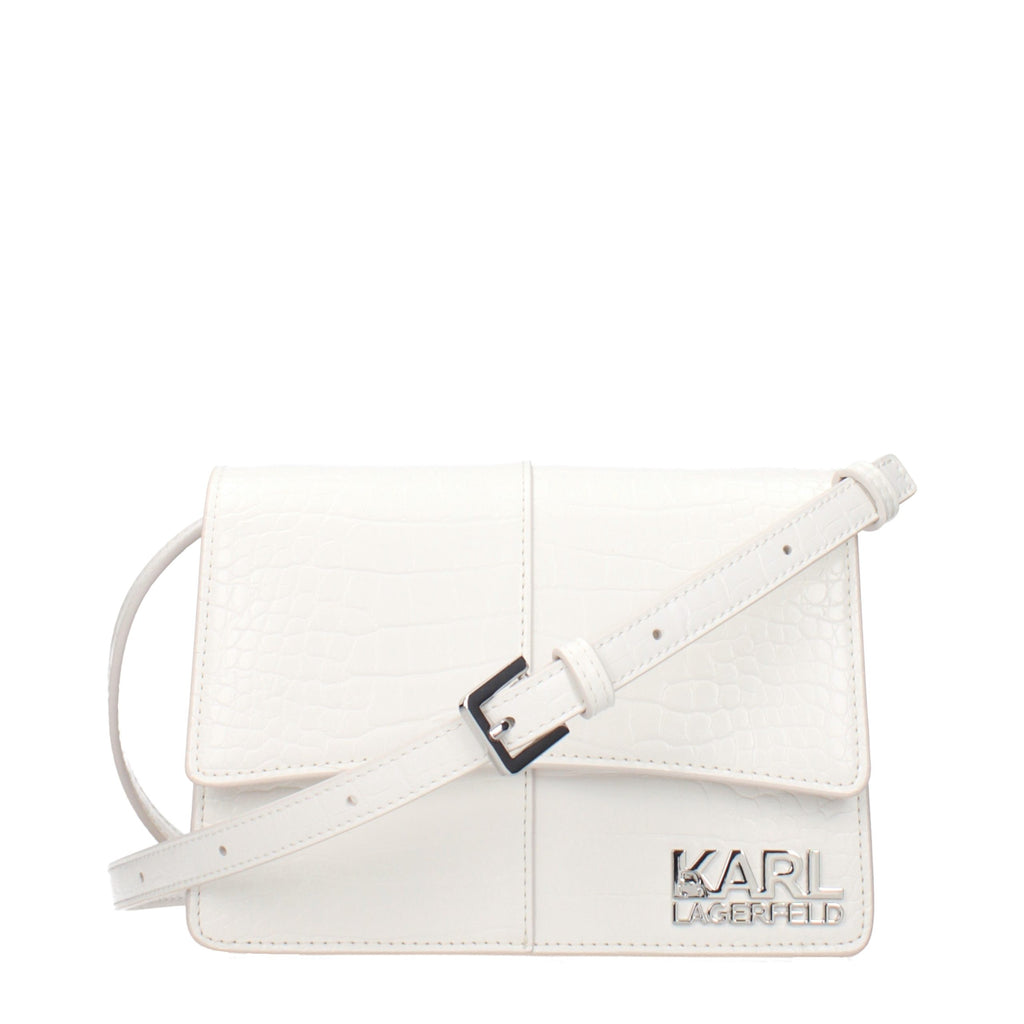 White Polyethylene Crossbody Bag