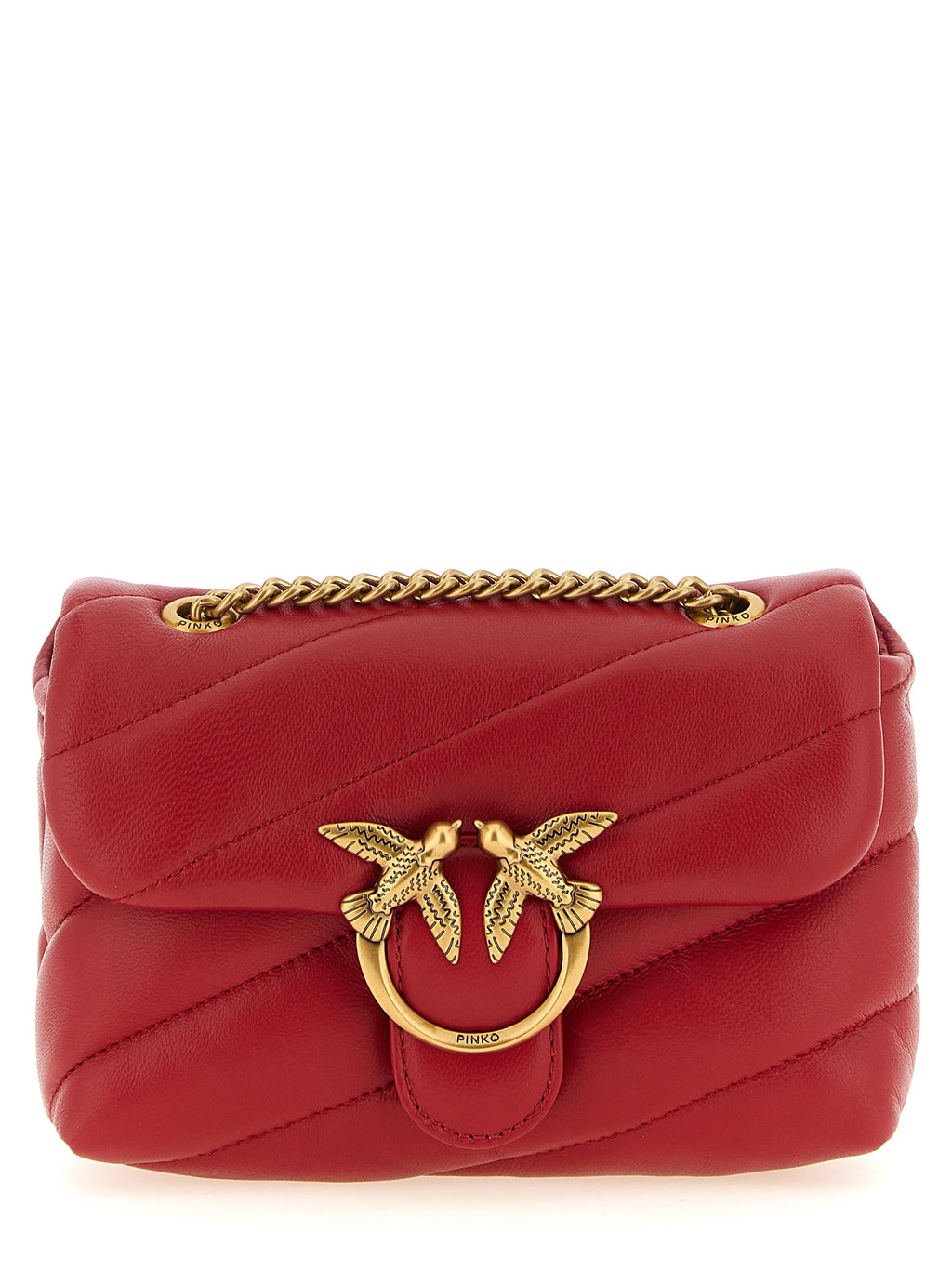 Red Lamb Leather Crossbody Bag