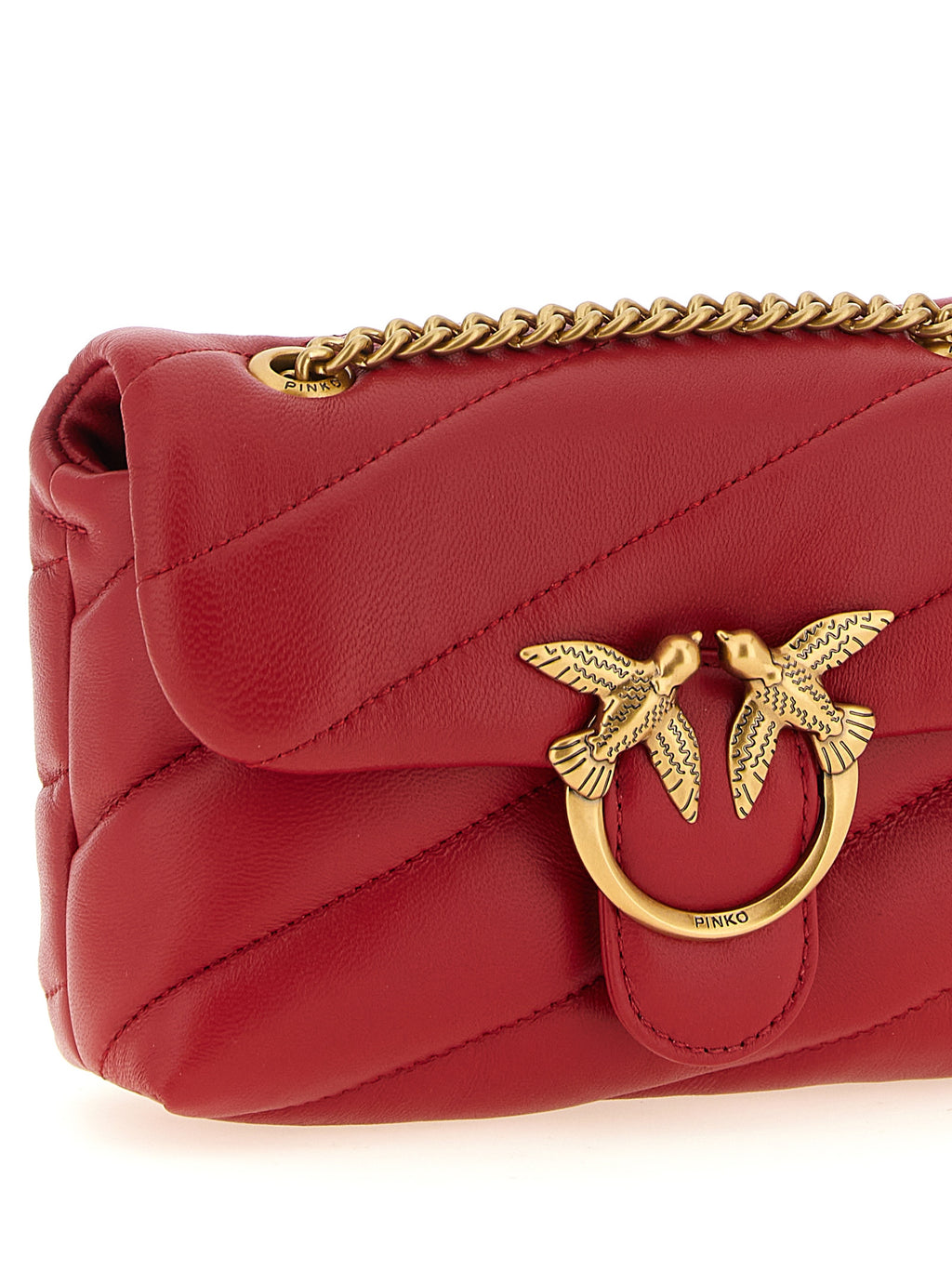 Red Lamb Leather Crossbody Bag