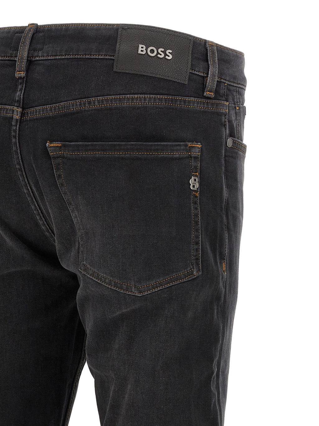 Black Cotton Straight-Leg Jeans
