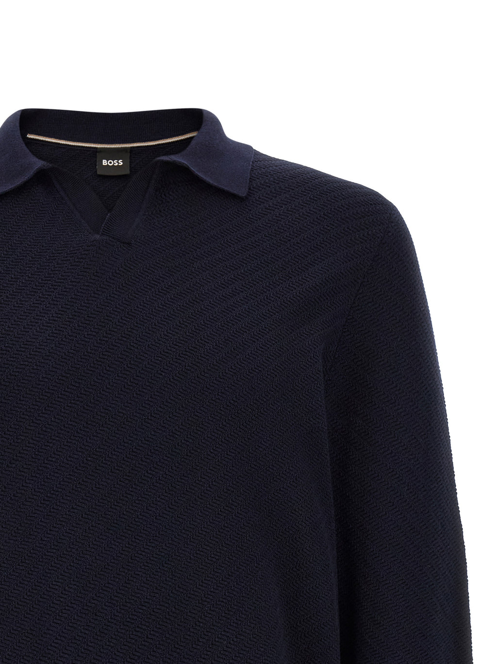 Blue Cotton Polo Shirt