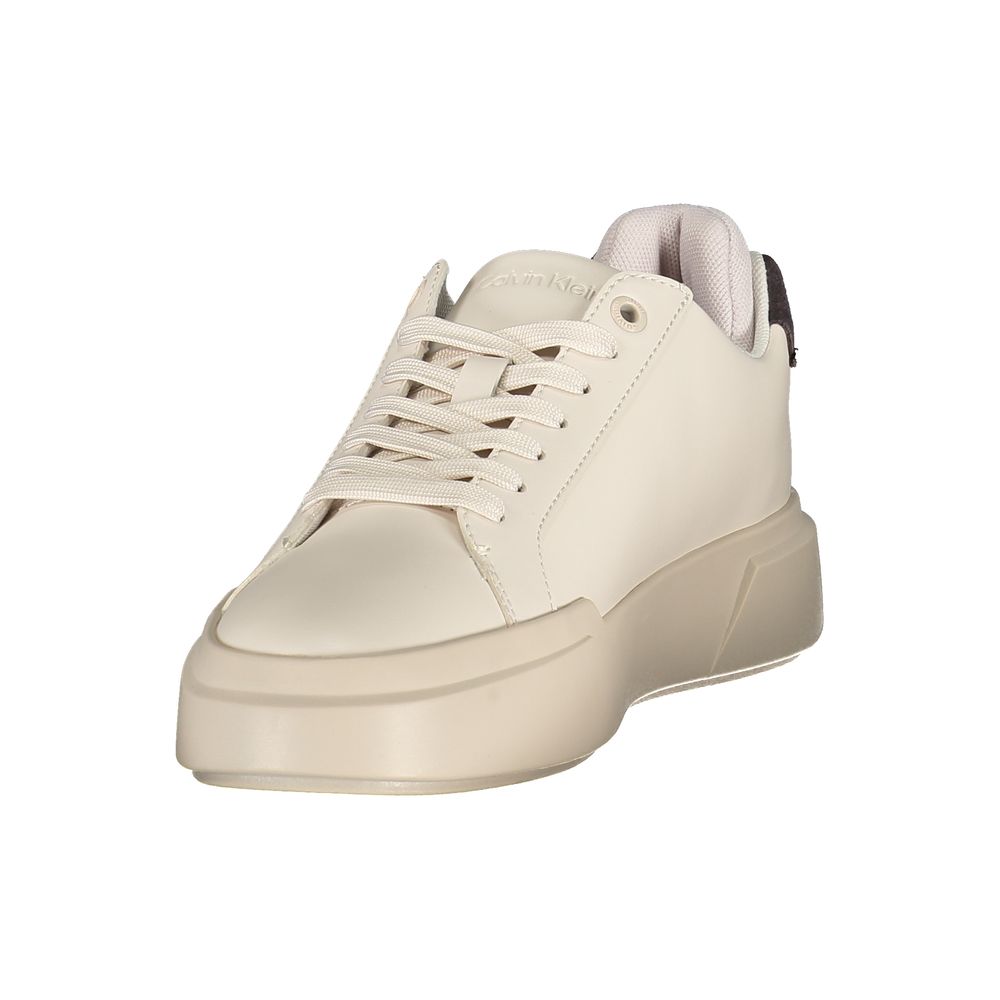 White Polyurethane Women's Sneaker