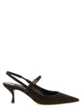 Brown Goatskin Mid Heel Pumps