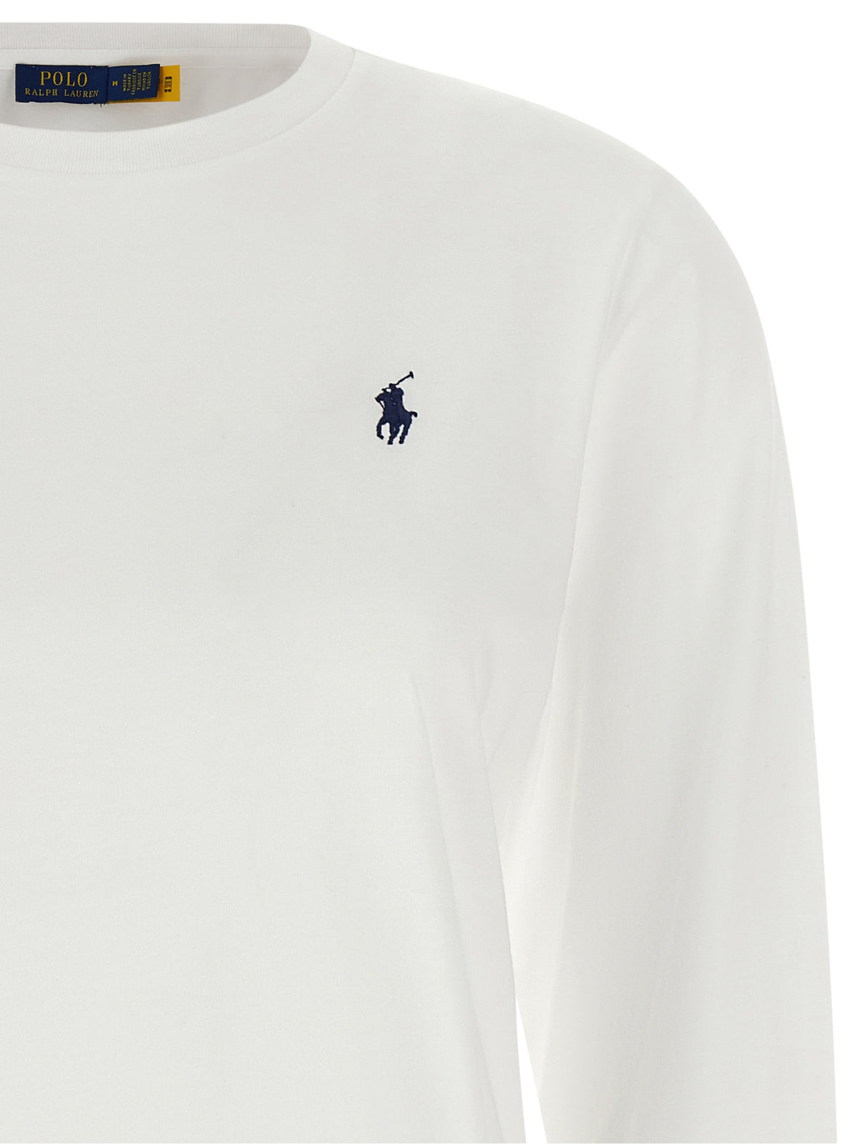 White Cotton Long Sleeve T-Shirt