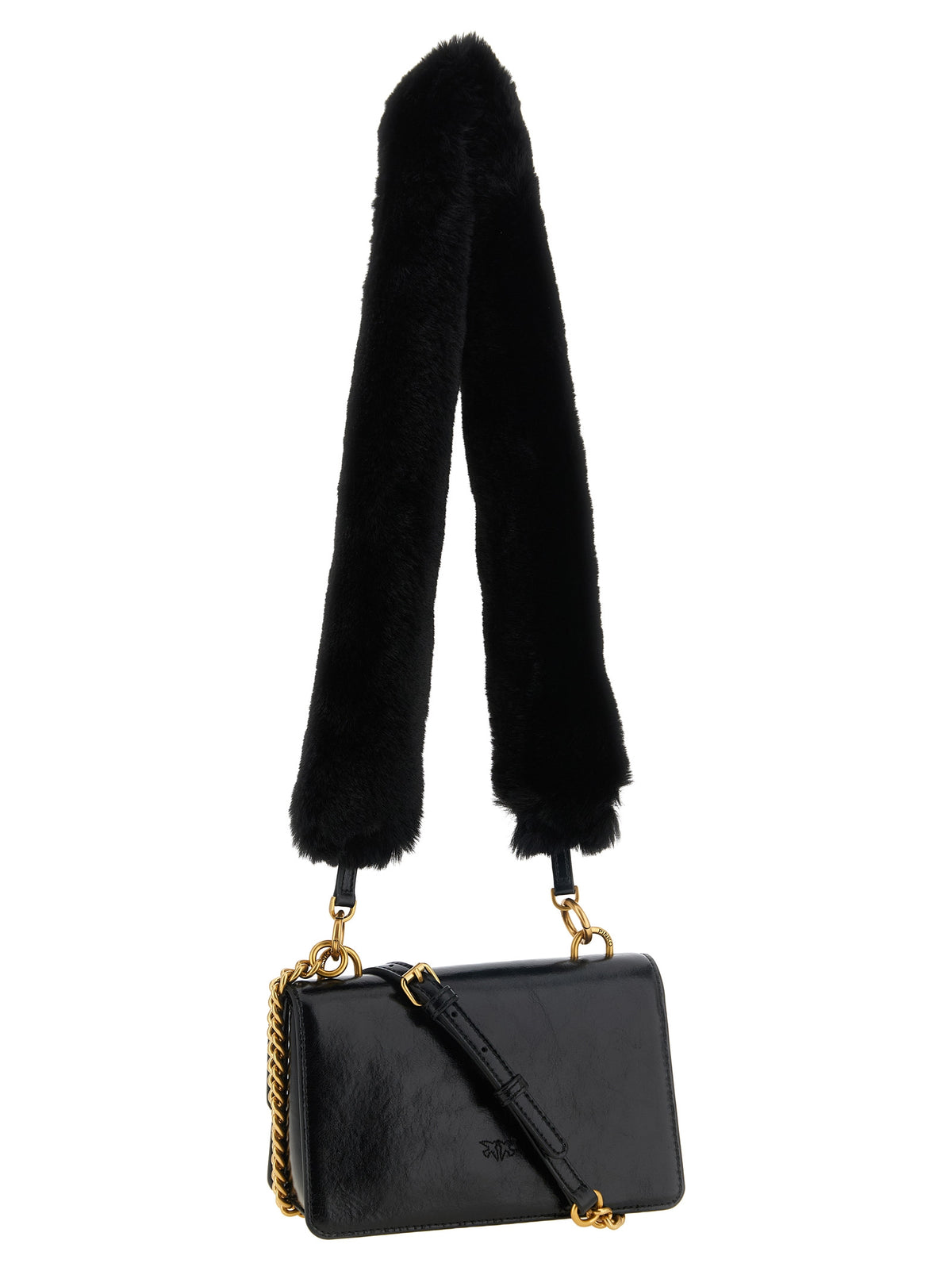 Black Calfskin Shoulder Bag