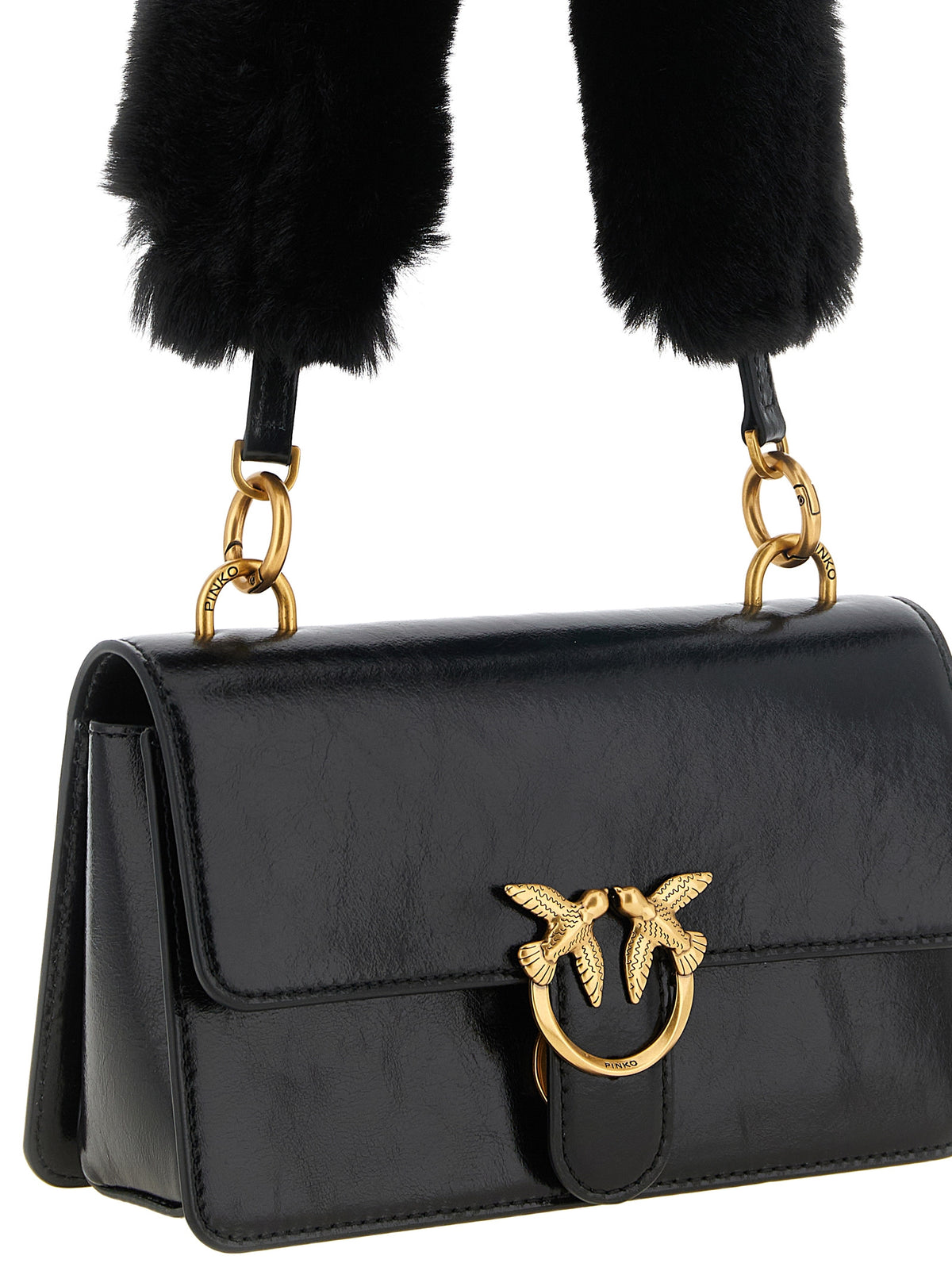 Black Calfskin Shoulder Bag