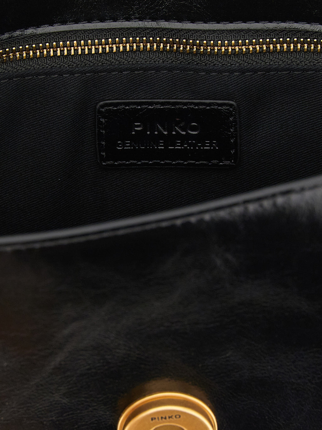 Black Calfskin Shoulder Bag