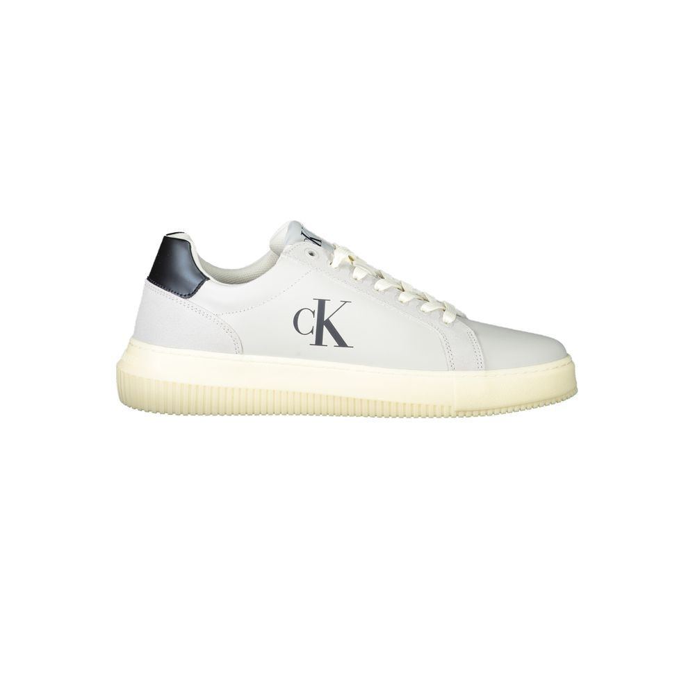 White Polyurethane Men's Sneaker