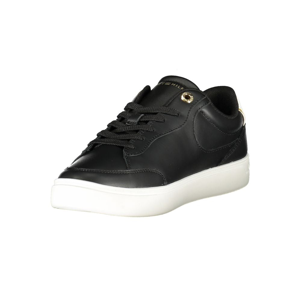 Black Polyurethane Women Sneaker