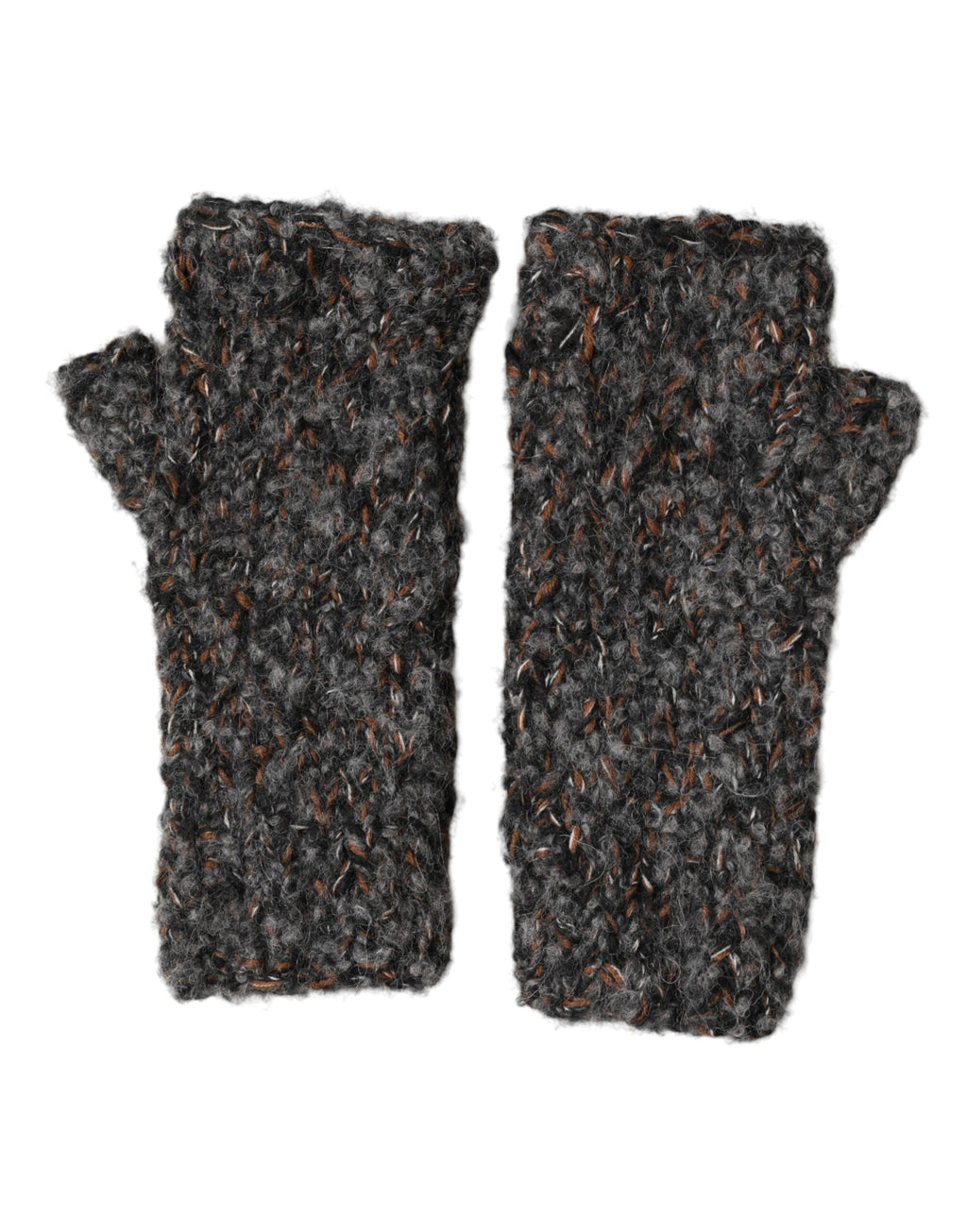 Gray Virgin Wool Knitted Fingerless Men Gloves