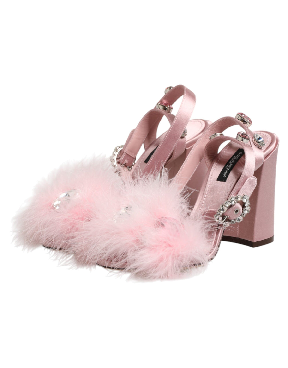 Pink Sequined Ankle Strap Sandals Shoes